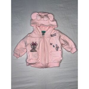 Disney Baby Minnie Mouse Pink Quilted Hoodie with‎ Ears 6M Infant